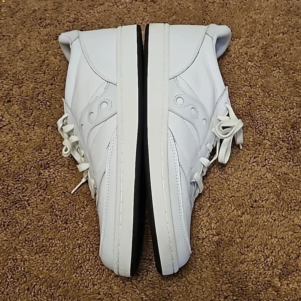 Saucony Men's Jazz Court Sneaker Low, White/ White Gum Sole, Size 13